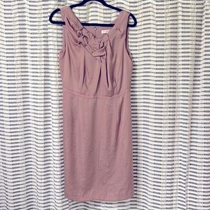Ann Taylor LOFT Mauve Sheen Ribbon Waist Dress